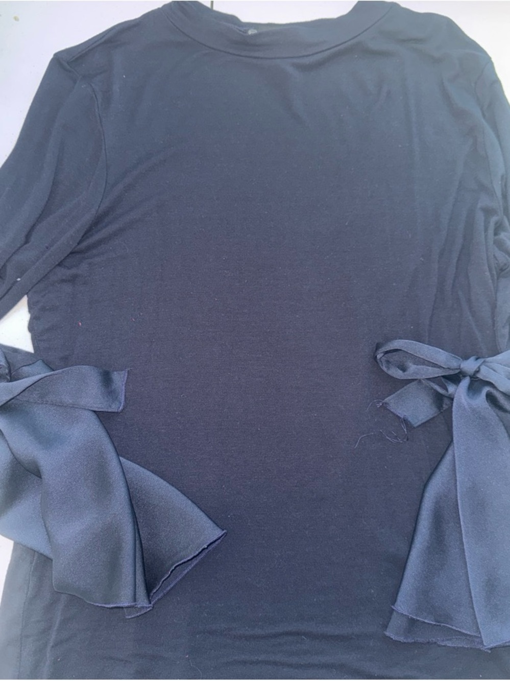 Fashion to Figure Black Long Sleeve Top with Side Tie Detail